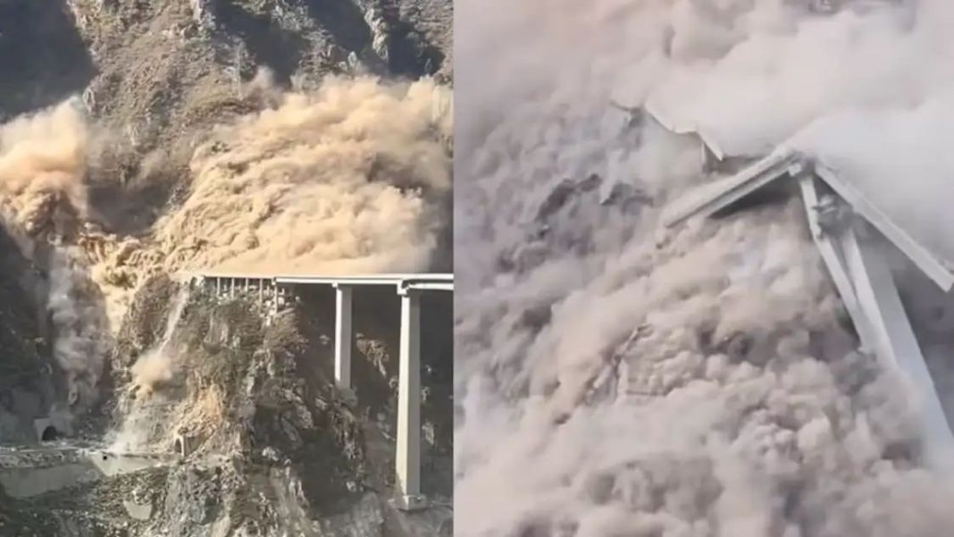ഉദ്ഘാടനം ചെയ്തിട്ട് മാസങ്ങള് മാത്രം; ചൈനയില് കൂറ്റൻ പാലം തകര്ന്നു വീണു