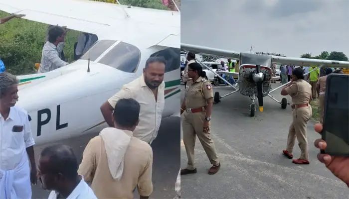 സാങ്കേതിക തകരാര്; ചെറുവിമാനം അടിയന്തരമായി ദേശീയപാതയില് ഇറക്കി