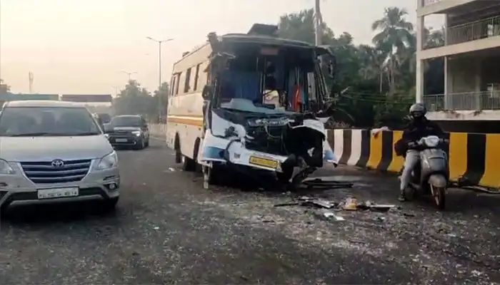 ശബരിമല തീര്ത്ഥാടകരുടെ ബസും ലോറിയും കൂട്ടിയിടിച്ച് അപകടം; 18 പേര്ക്ക് പരുക്ക്