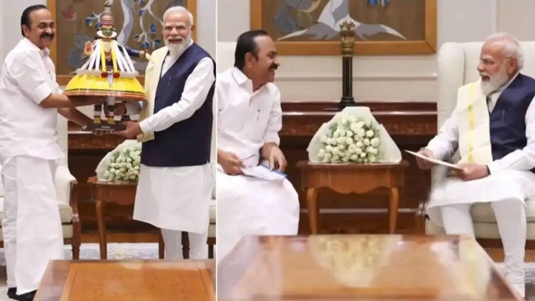 പ്രധാനമന്ത്രി മോദിയുമായി കൂടിക്കാഴ്ച നടത്തി മുഖ്യമന്ത്രി വി.ഡി. സതീശന് പ്രധാനമന്ത്രി മോദിയുമായി കൂടിക്കാഴ്ച നടത്തി മുഖ്യമന്ത്രി വി.ഡി. സതീശന്