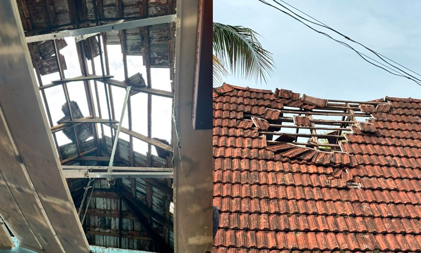 നെടുമ്പാശേരിയിൽ വിമാനം താഴ്ന്നുപറന്ന് വീടിന്റെ മേൽക്കൂര തകർന്നു; വീട്ടുടമയ്ക്ക് പരുക്ക്, രക്ഷപ്പെട്ടത് തലനാഴിരക്ക് നെടുമ്പാശേരിയിൽ വിമാനം താഴ്ന്നുപറന്ന് വീടിന്റെ മേൽക്കൂര തകർന്നു; വീട്ടുടമയ്ക്ക് പരുക്ക്, രക്ഷപ്പെട്ടത് തലനാഴിരക്ക്