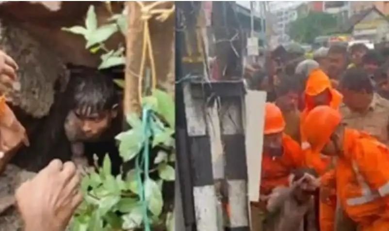 മണിക്കൂറുകള് നീണ്ട ആശങ്കയ്ക്ക് വിരാമം; ഓടയില് കുടുങ്ങിയ അതിഥി തൊഴിലാളിയെ രക്ഷപ്പെടുത്തി മണിക്കൂറുകള് നീണ്ട ആശങ്കയ്ക്ക് വിരാമം; ഓടയില് കുടുങ്ങിയ അതിഥി തൊഴിലാളിയെ രക്ഷപ്പെടുത്തി