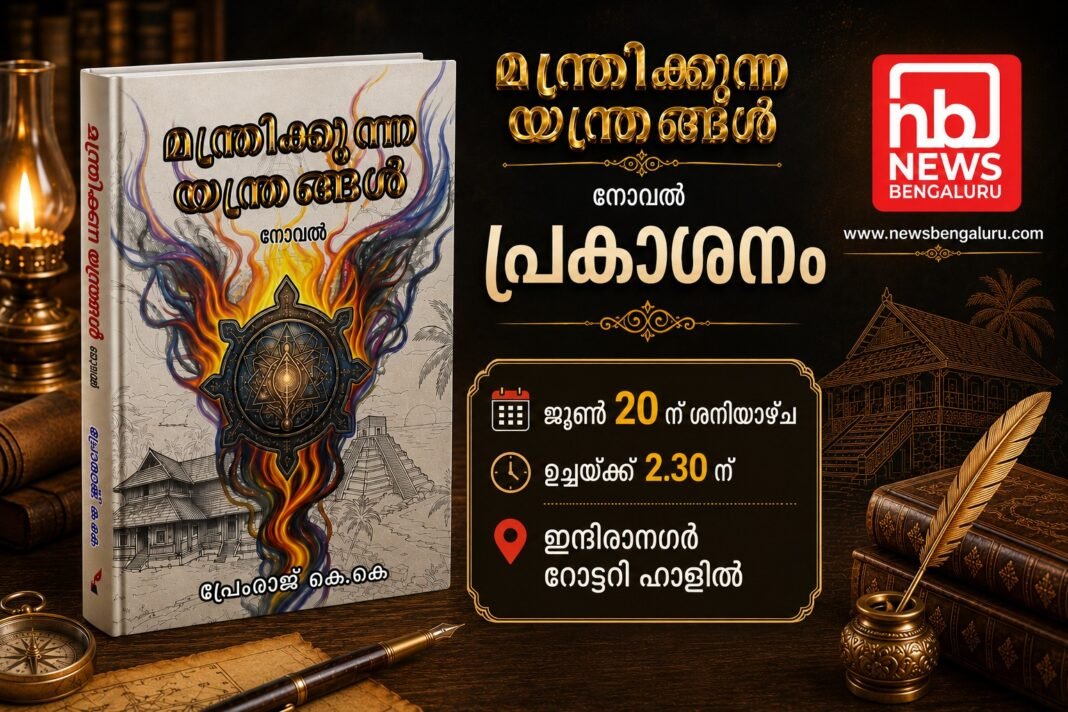 ‘മന്ത്രിക്കുന്ന യന്ത്രങ്ങൾ’; നോവല് പ്രകാശനം നാളെ ‘മന്ത്രിക്കുന്ന യന്ത്രങ്ങൾ’; നോവല് പ്രകാശനം നാളെ