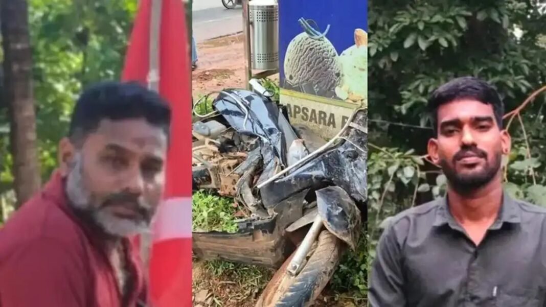 സ്വകാര്യ ബസ് സ്കൂട്ടറിലിടിച്ച് അച്ഛനും മകനും മരിച്ചു സ്വകാര്യ ബസ് സ്കൂട്ടറിലിടിച്ച് അച്ഛനും മകനും മരിച്ചു