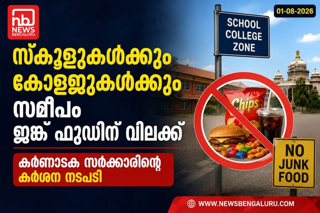 സ്കൂളുകള്ക്കും കോളജുകൾക്കും സമീപം ജങ്ക് ഫുഡിന് വിലക്ക്; കർണാടക സർക്കാരിന്റെ കർശന നടപടി സ്കൂളുകള്ക്കും കോളജുകൾക്കും സമീപം ജങ്ക് ഫുഡിന് വിലക്ക്; കർണാടക സർക്കാരിന്റെ കർശന നടപടി
