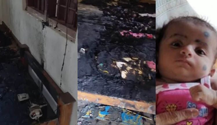 ഷോർട്ട് സർക്യൂട്ട് കാരണം തീപിടിച്ച ഫാൻ കട്ടിലിലേക്ക് പൊട്ടിവീണു; മലപ്പുറത്ത് പൊള്ളലേറ്റു പിഞ്ചുകുഞ്ഞിന് ദാരുണാന്ത്യം ഷോർട്ട് സർക്യൂട്ട് കാരണം തീപിടിച്ച ഫാൻ കട്ടിലിലേക്ക് പൊട്ടിവീണു; മലപ്പുറത്ത് പൊള്ളലേറ്റു പിഞ്ചുകുഞ്ഞിന് ദാരുണാന്ത്യം